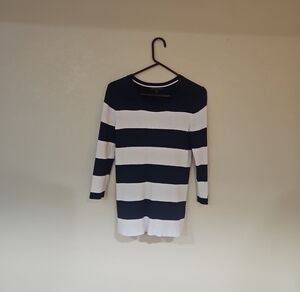 Banana Republic Navy and White Striped Sweater
